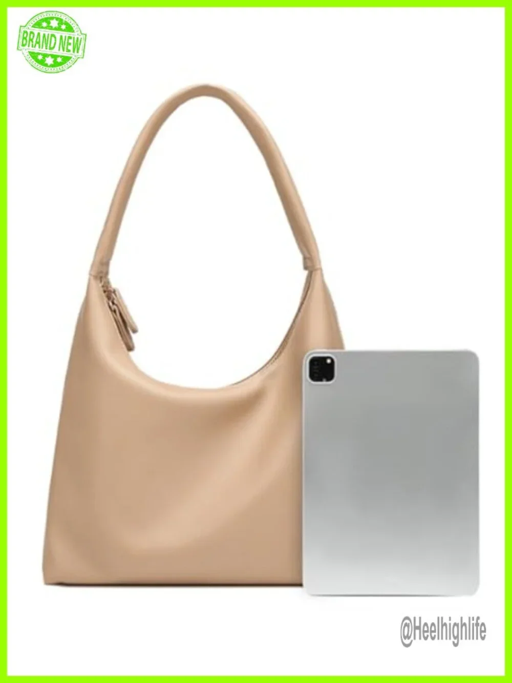Slouchy PU Leather Hobo Bag Crescent Crossbody Shoulder Tote